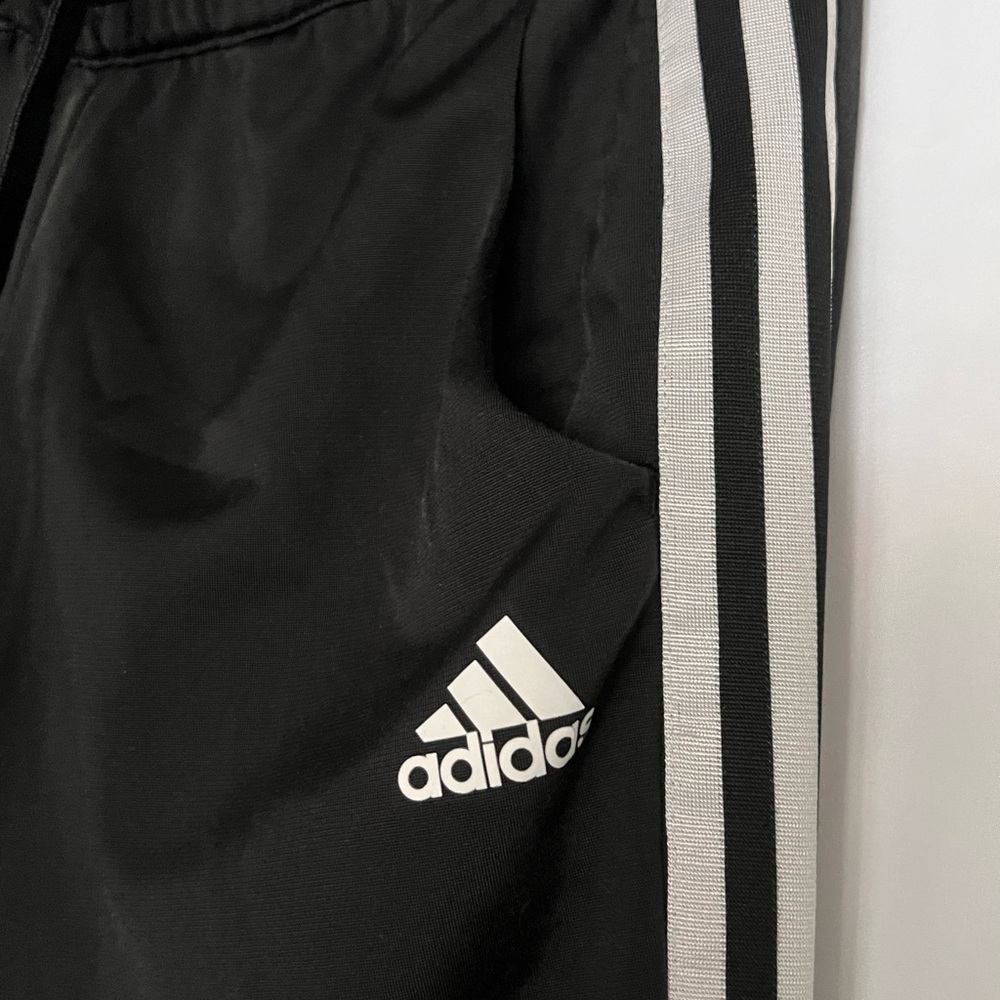 Adidas Women’s/Juniors Black Joggers with White Stripes - Picture 2 of 4